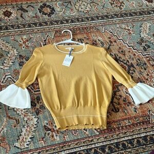 Tea N Rose Ruffle Sleeve Sweater